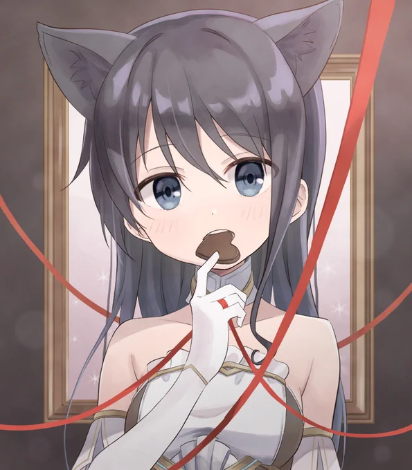チョコを食べてるむっちゃんを描きました。
#アリスギアお絵かき 