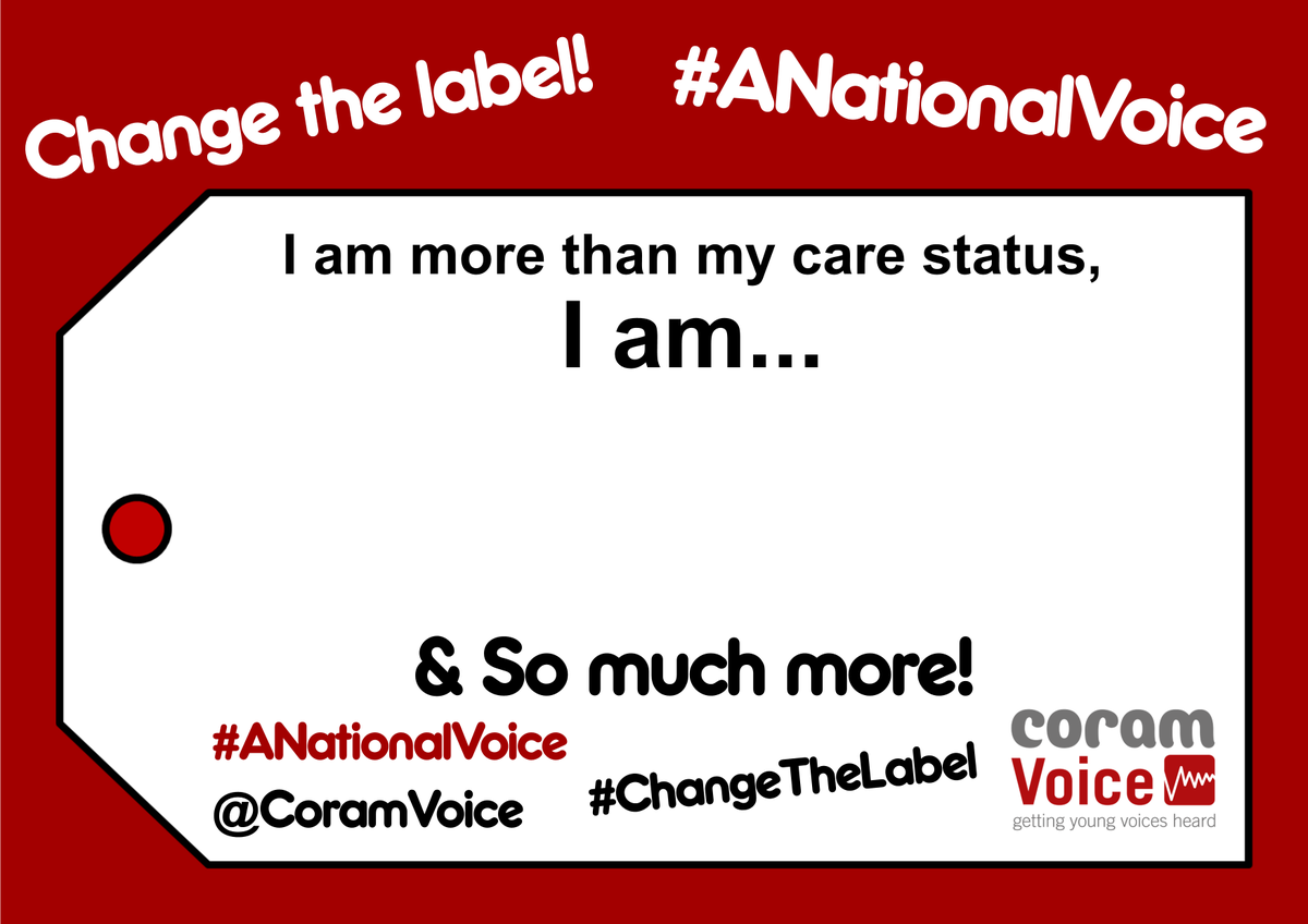 CoramVoice's tweet photo. Last year we ran our #ChangeTheLabel campaign that aimed to change perceptions to understand that care experienced children and young people are more than a care status.
If you'd like to get involved download the cards and let us know how you would #ChangeTheLabel
#CareDay21 https://t.co/6FjaLUAT6Q