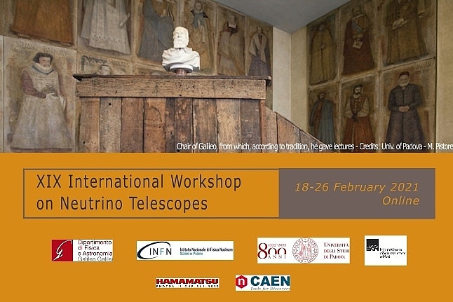 INFN Padova (@infnpadova) on Twitter photo XIX International Workshop on Neutrino Telescopes, dal 18 al 26 febbraio 2021. Organizzato da INFN e <a href="/DFAUnipd/">Dipartimento di Fisica e Astronomia DFA - UNIPD</a>
Sarà possibile seguire la commemorazione di Masatoshi Koshiba, Samoil Bilenky e Jack Schneps oggi alle ore 14.00: youtube.com/watch?v=tM3lm3…
#neutrino #Physics XIX International Workshop on Neutrino Telescopes, dal 18 al 26 febbraio 2021. Organizzato da INFN e <a href="/DFAUnipd/">Dipartimento di Fisica e Astronomia DFA - UNIPD</a>
Sarà possibile seguire la commemorazione di Masatoshi Koshiba, Samoil Bilenky e Jack Schneps oggi alle ore 14.00: youtube.com/watch?v=tM3lm3…
#neutrino #Physics