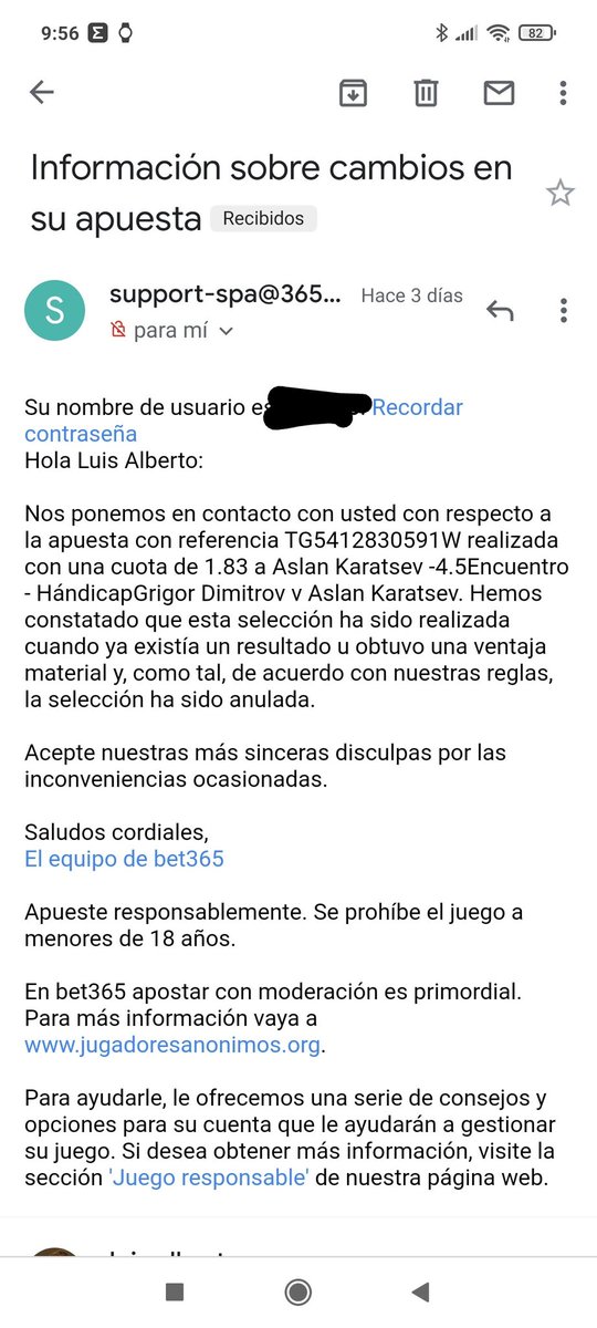 n30alb3rt's tweet photo. No se corta @bet365_es. Anulan apuestas ganadoras a mercados líquidos (O. Australia), 12h después. Dicen que no habían subido un punto, y se contradicen en sus argumentos. Please rt
@Miguel_Figueres @bigdatabets @DMN1984ADS @Puppetbet @2bets @terceraapuestas @adriansoria314 https://t.co/Oq3YSoEXPb