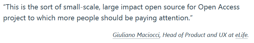 I start seeing more and more <a href="/PlauditPub/">Plaudit.pub</a> beside publications, often in repository. 

It works with ORCID, DOI, CrossRef, and is a not for profit organisation.

Really good idea. let's use it !