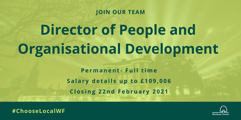London Borough of Waltham Forest is looking for a Director of People and Organisational Development who can lead transformation for all of our colleagues as part of our new Workforce Strategy. 

Apply Now: orlo.uk/eOhhs