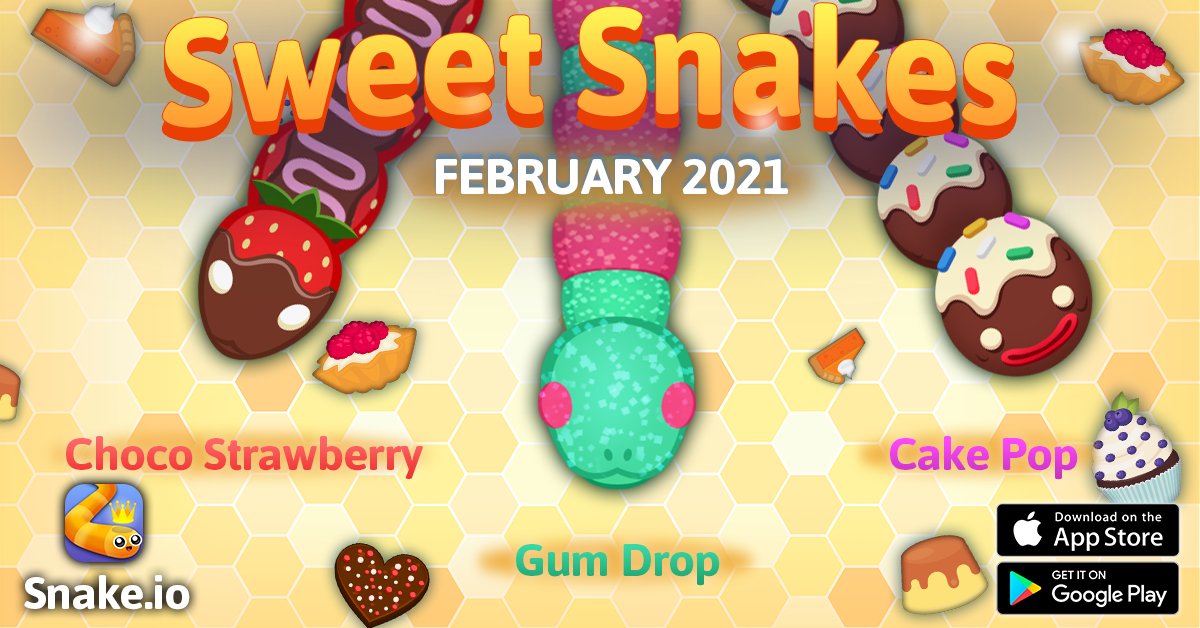 Snake.io on X: 🍰Sweet Snakes is here! Meet Choco Strawberry, Gum