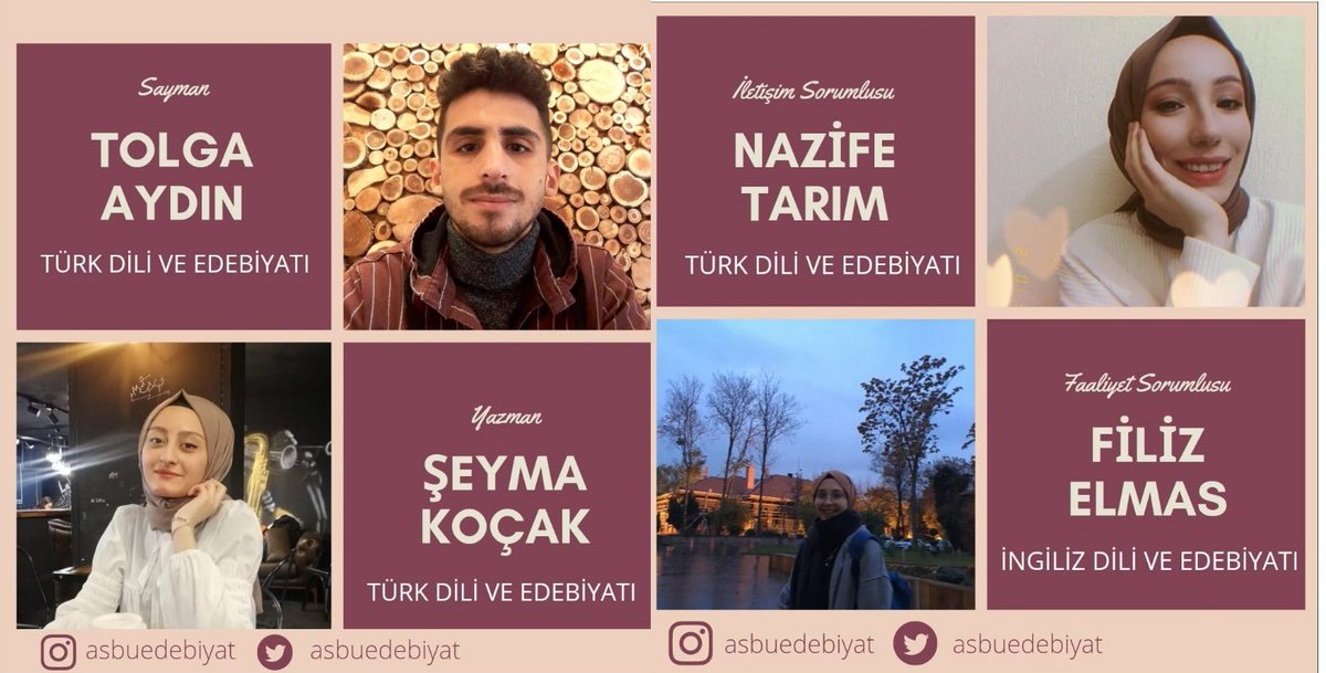 asbuedebiyat's tweet photo. ASBÜ Edebiyat Topluluğu Yönetim Kurulu'nu tanıyalım.

Bizi @asbuedebiyat olarak Instagram'dan takip etmeyi unutmayın.

#asbü #edebiyat #asbüedebiyat #edebiyattopluluğu #asbuedebiyattoplulugu #asbüedebiyattopluluğu https://t.co/M3DWJzgnya