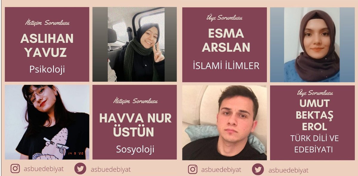 asbuedebiyat's tweet photo. ASBÜ Edebiyat Topluluğu Yönetim Kurulu'nu tanıyalım.

Bizi @asbuedebiyat olarak Instagram'dan takip etmeyi unutmayın.

#asbü #edebiyat #asbüedebiyat #edebiyattopluluğu #asbuedebiyattoplulugu #asbüedebiyattopluluğu https://t.co/M3DWJzgnya