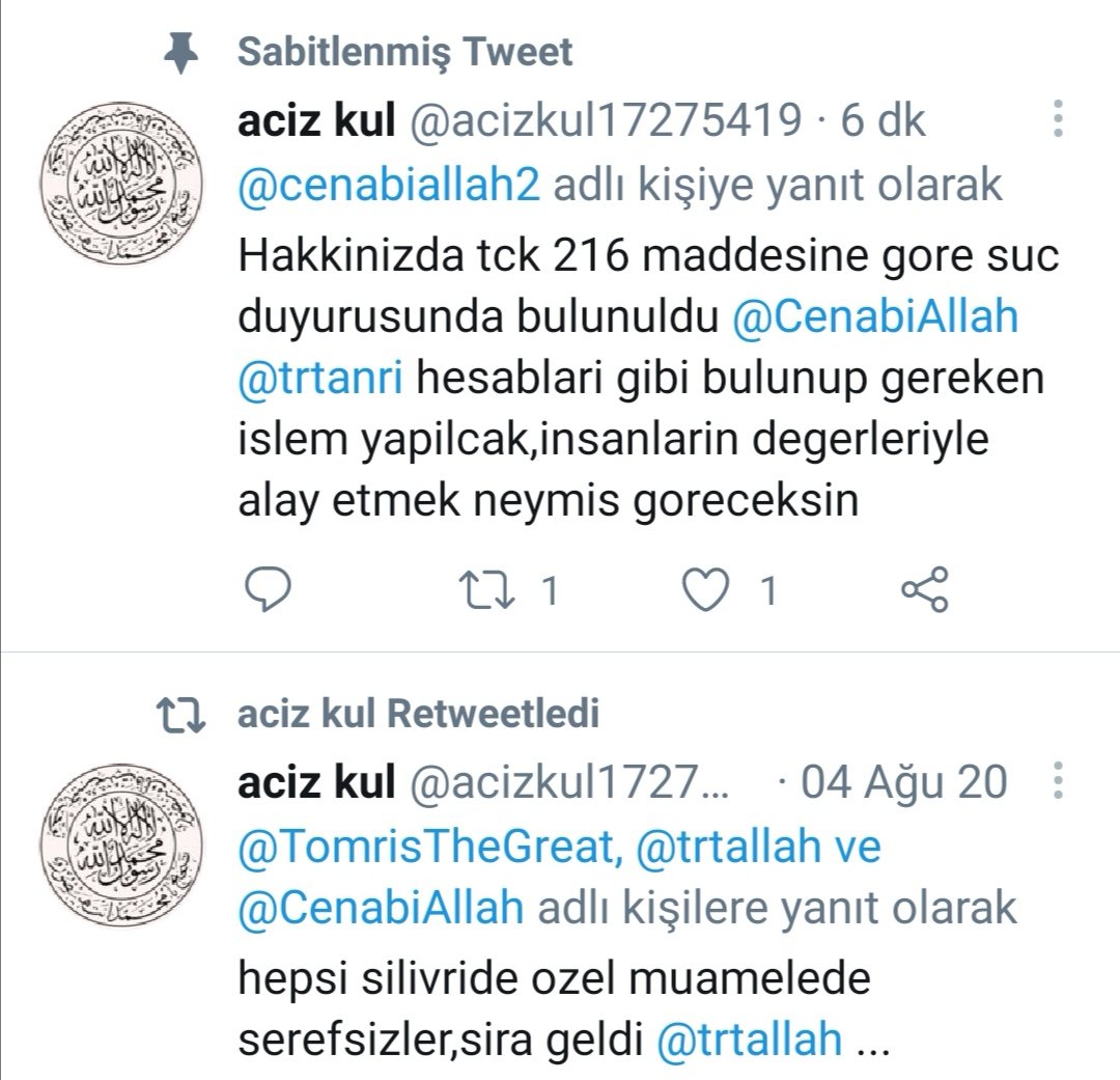 cenabiallah2's tweet photo. Haydi kullarım şu dinsizlerin inadına yeni hesabı yükseltelim
Gerizekalı ben dışarıdayım buda yeni hesabım. https://t.co/cd3wEMJ6RA