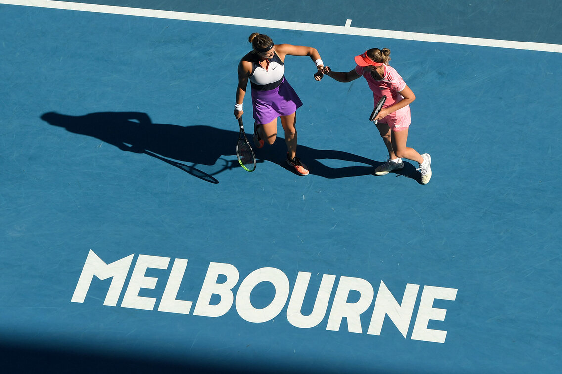 elise_mertens's tweet photo. Australian Open doubles champs!🏆🎉👯 Thanks partner for a great couple of weeks @SabalenkaA
#AO2021 #woehoe https://t.co/w7svnVUx1T