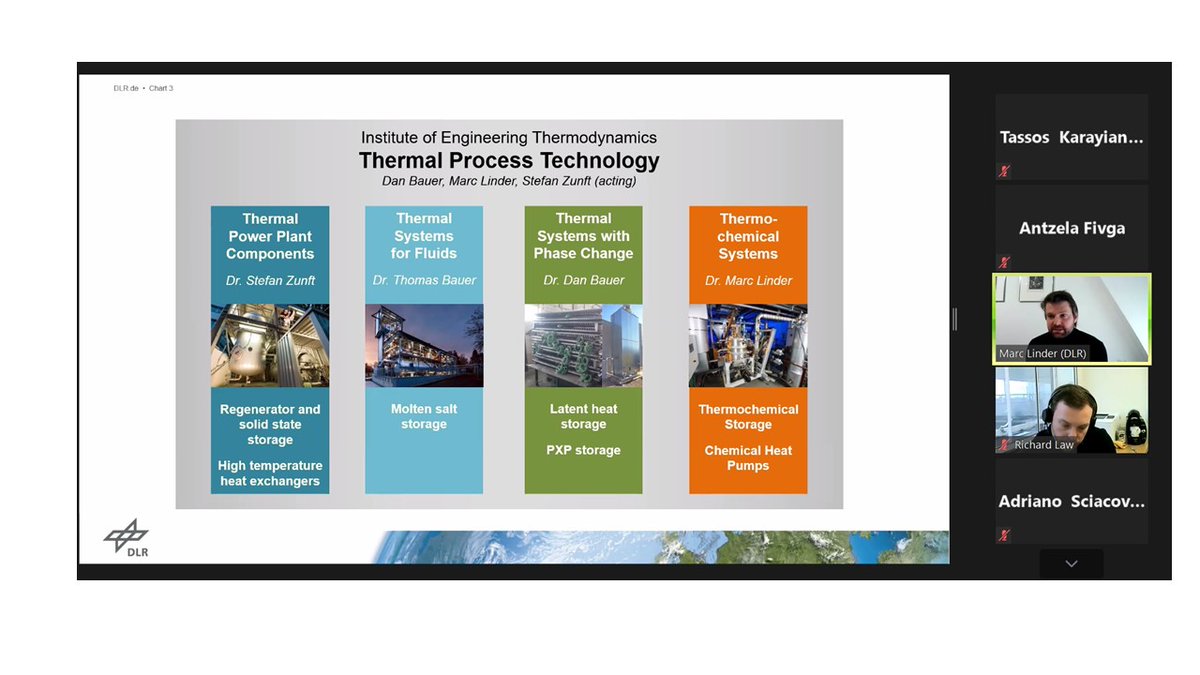Great to see so many participants at our joint event today with the UK National Heat Transfer Committee (<a href="/uknhtc/">uknhtc</a>).  
Dr Marc Linder from <a href="/DLR_en/">DLR - English</a> is talking about thermochemical storage systems and the challenges associated with them. #energystorage