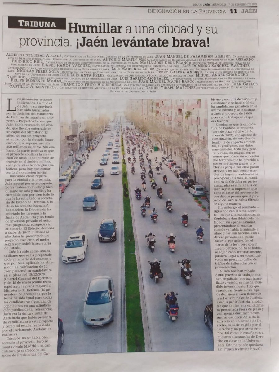 #Catedráticos de la <a href="/ujaen/">Universidad de Jaén</a> en defensa de los intereses de la #provincia de #Jaén