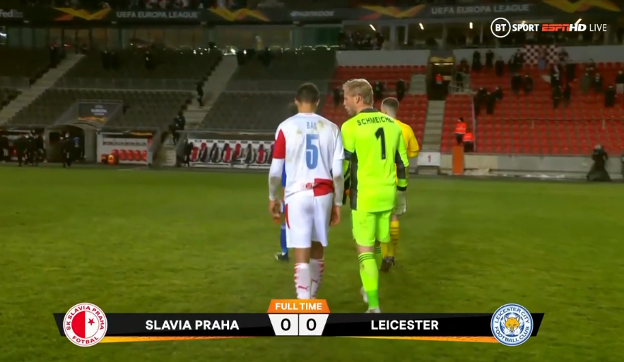 foet247Slavic's tweet photo. Leicester City came away with a goalless draw in their Europa League last-32 tie against Slavia Prague. #UEL #SLALEI https://t.co/KZ1Lr4sfgW