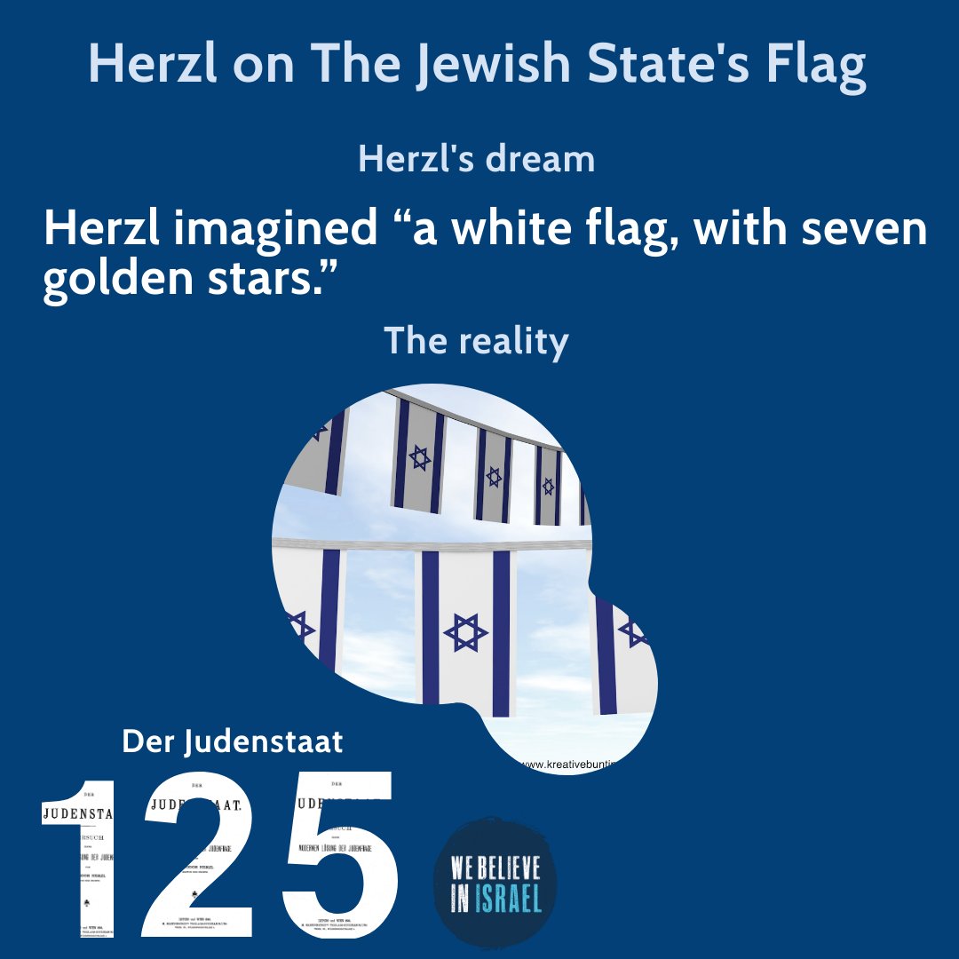 Herzl on the Jewish State's Flag:  #DerJudenstaat  #Herzl (7)