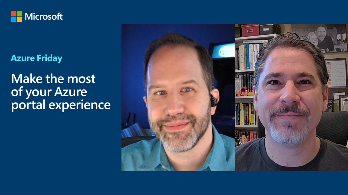 Azure Friday ⛅📺 (@azurefriday) on Twitter photo Do you use the #Azure portal every day and think you've seen it all? <a href="/lwelicki/">Leon Welicki</a> will probably prove you wrong on this jumbo episode of #AzureFriday with <a href="/shanselman/">Scott Hanselman 🌮</a> 🌮 aka.ms/azfr/661/yt Do you use the #Azure portal every day and think you've seen it all? <a href="/lwelicki/">Leon Welicki</a> will probably prove you wrong on this jumbo episode of #AzureFriday with <a href="/shanselman/">Scott Hanselman 🌮</a> 🌮 aka.ms/azfr/661/yt