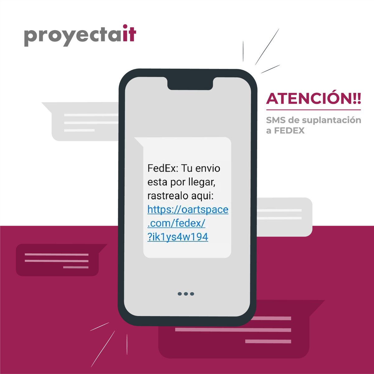 MALWARE| Suplantación de identidad #FedEx para acceder a datos bancarios.
👉SMS informando de entregas.
⚠️Extrama precauciones⚠️
Con el enlace se descarga un #troyano que infecta tu móvil para extraer los datos bancarios.
#SolucionesIT #Seguridad #Infraestructuras #Digitalización