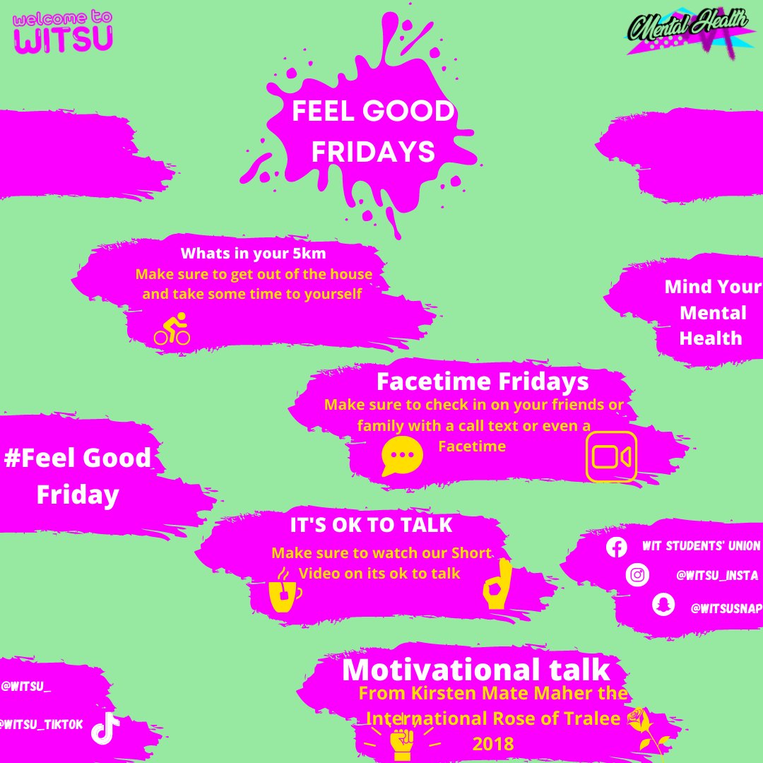 SETUSU_WD's tweet photo. It's #FeelGoodFriday 

Make sure to keep an eye on our social media through out the day for some good Vibes 

#mentalhealth #GoodVibesOnly #FridayFeeling https://t.co/Yt6YHexEZy