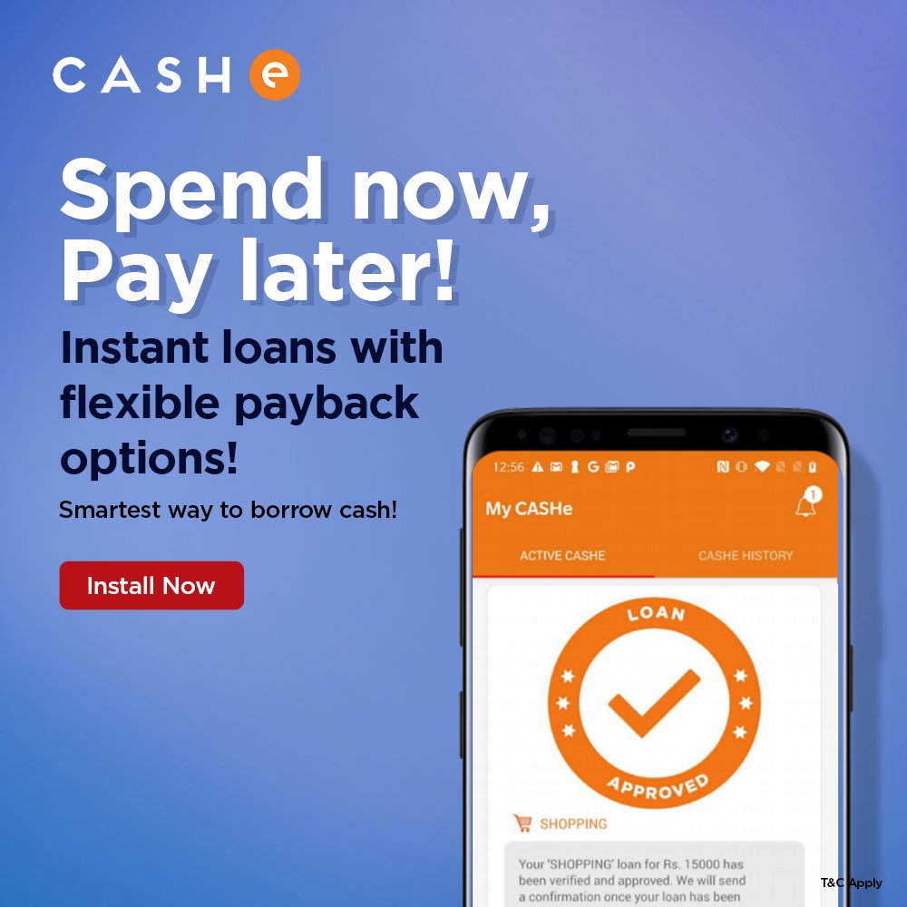 CASHeApp's tweet image. With CASHe you can spend on the things you need now and payback later in easy EMIs. Experience 100% digital &amp;amp; fast instant loans on you mobile phone! 

Download the app now. smarturl.it/SocialMediaC20 

#instantloan #personalloan #digitallending #EmergencyFunds #PostOfTheDay #friday