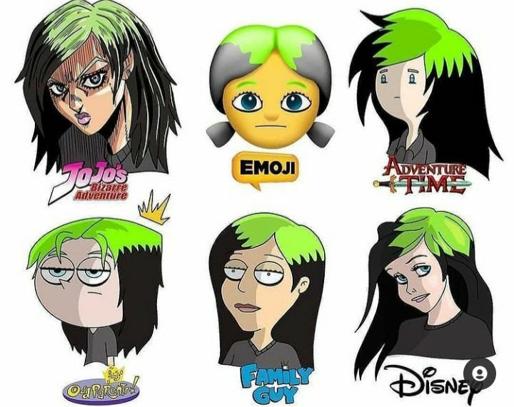 -ثريد🗞
كيف كان سيكون شكل #بيلي_ايليش  لو كانت في العديد من افلام #الكرتون -♡🗞