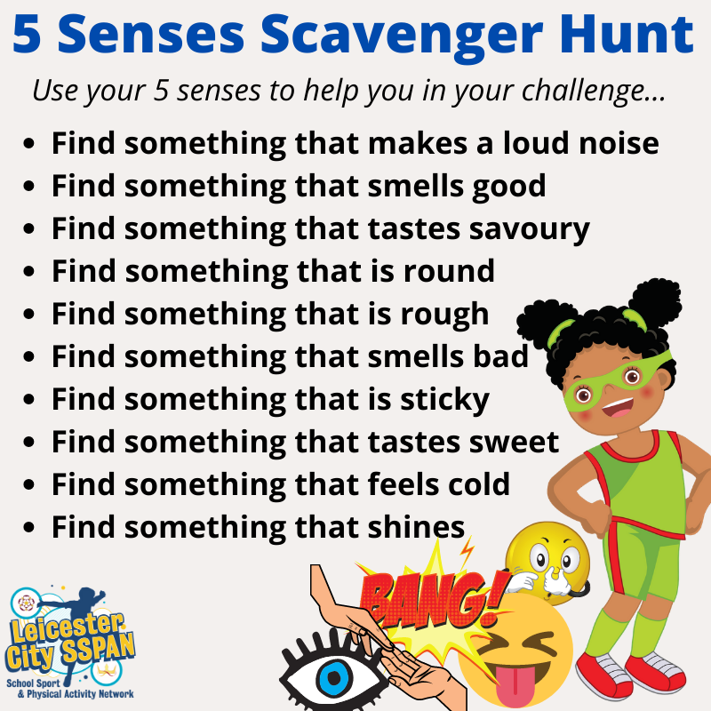 InspireTogeth3r's tweet photo. Active Anita has another Scavenger Hunt for you, can your 5 Senses help you? #KeepActive #LCSSPAN https://t.co/lMfNM4eBbF