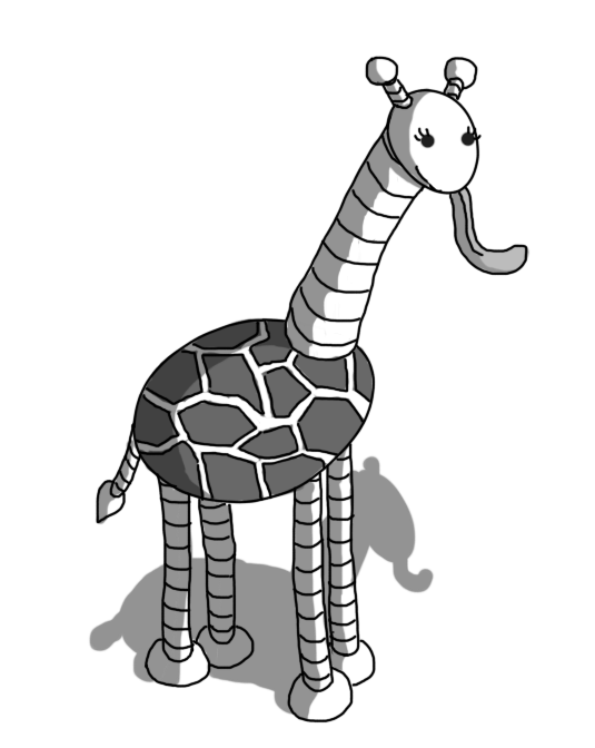 small robots on Twitter: "1368) Giraffebot. We've combined the technologies of Horsebot, Tallbot and Gaybot to create extremely odd that just hangs around the place, fluttering its eyelashes. https://t.co/CtnKJEdvTY" /
