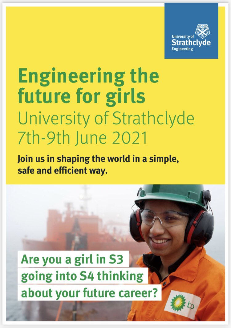 BRO_STEM's tweet photo. Calling all S3 girls @BroHighOfficial ‘Engineering the future for girls’ @StrathEng 
For further info: engineeringthefutureforgirls@strath.ac.uk or visit: https://t.co/gbIBXN69sY https://t.co/YbdFEtd8Nw