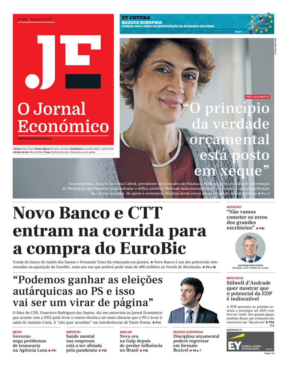 ChicoLax's tweet photo. Primeira página do JE de 19/2, disponível nas bancas e na plataforma digital JE Leitor. Boa sexta e bom fim de semana! https://t.co/6A8ENFpgsU