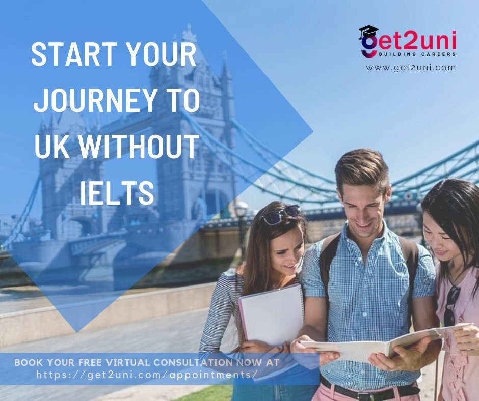 get2_uni's tweet photo. Do you think that studying in UK universities is not possible without scoring well in the IELTS? Yes, you can study in the UK even without having an IELTS score. 
To know more details, contact Get2Uni. We are here to assist you.

Call us at 020 3488 5504
Email - enrol@get2uni.com https://t.co/ZueYgCBV36