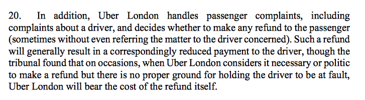 6/ Complaints from passengers aren't handled by the driver, but by Uber London, who will often decide them without even referring to the driver. This sometimes leads to a reduction in a driver's pay.