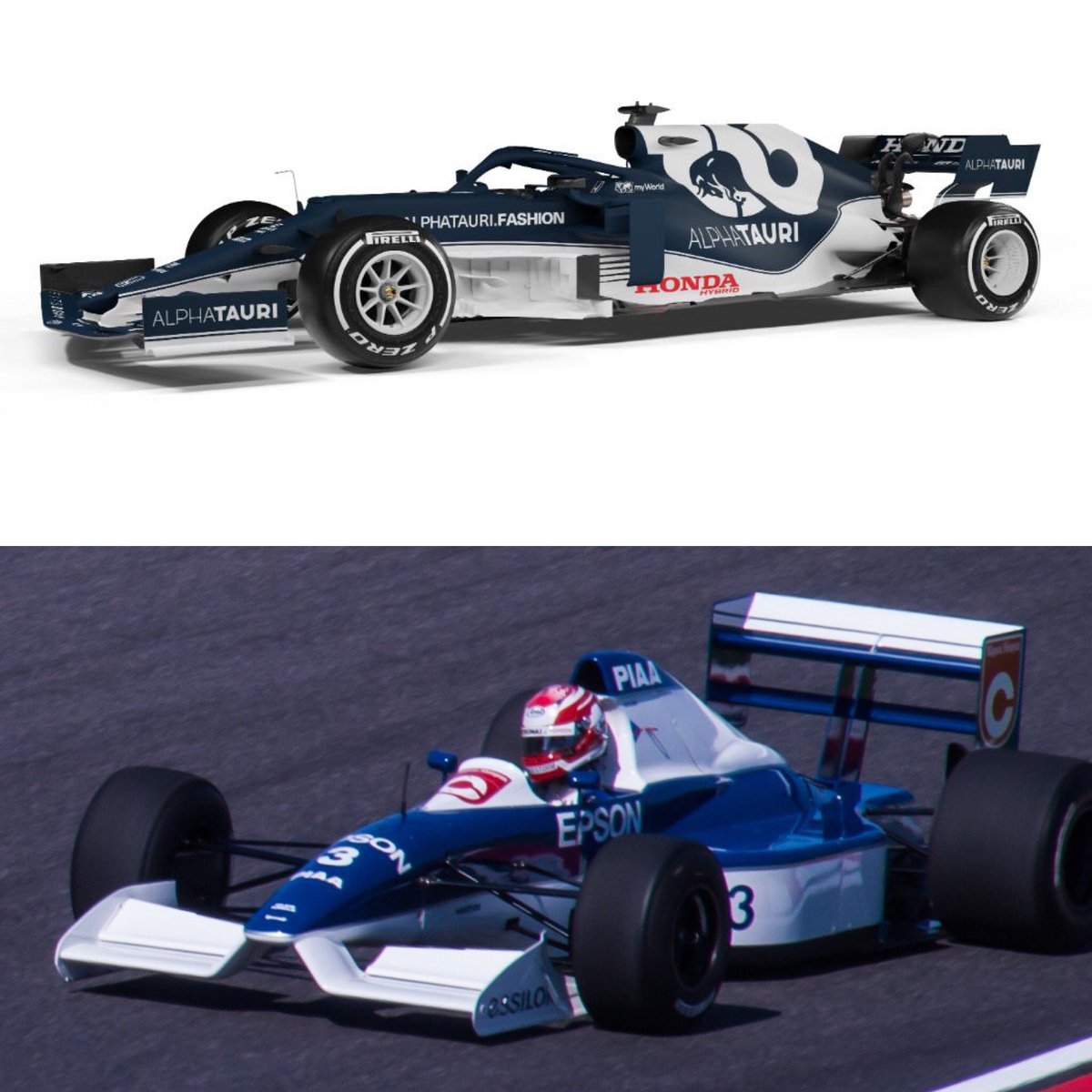 peter_trevaskis's tweet photo. Love the new @AlphaTauriF1 livery...  #retro https://t.co/h7TOdluQAh