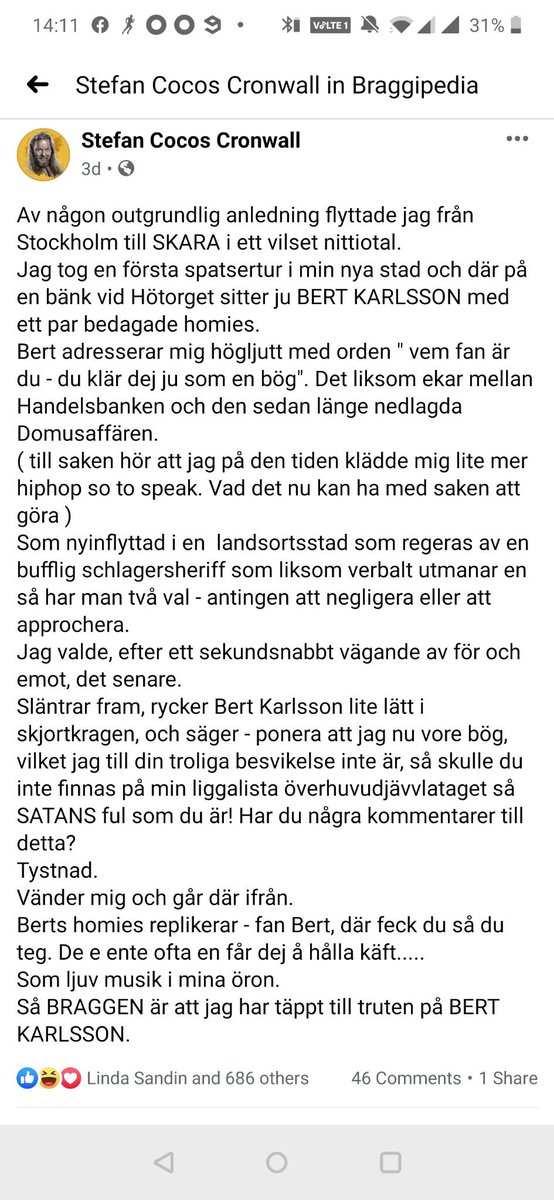 SSIH__2023's tweet photo. Vet inte vad Bert Karlsson har gjort den här snubben, men inget av detta har hänt. https://t.co/C66nHkZMbD