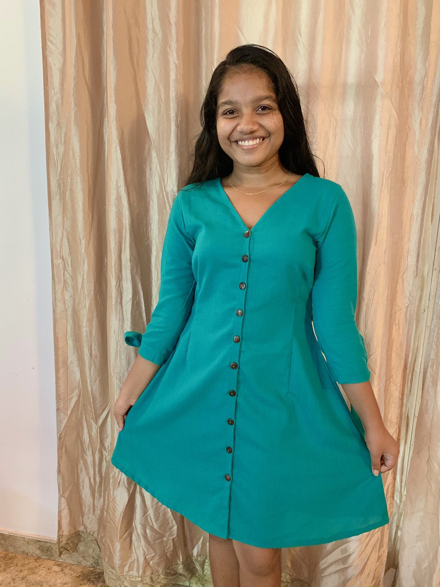 SAYLASBoutique's tweet photo. A happy customer from the neighbourhood, wearing  the AQUA GREEN LINEN TIE UP SLEEVE DRESS  
❤️❤️❤️❤️ 

DM TO ORDER ➡️

Islandwide delivery 🚚 https://t.co/j61PYK71iU