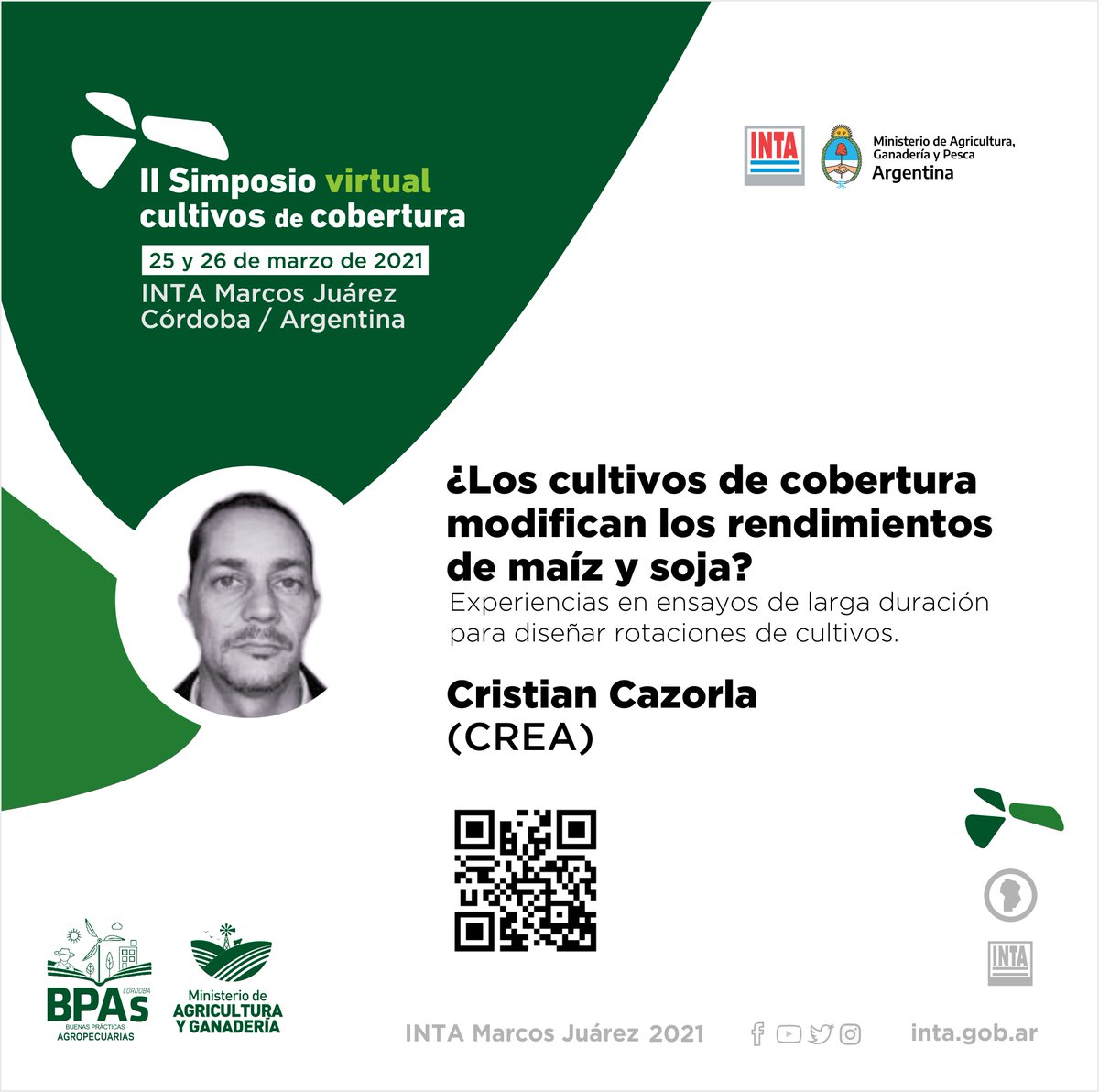 INTAMsJuarez's tweet photo. #AgendaINTA 🌱🌱🌱 MÁS temas para el II Simposio de cultivos de cobertura (25/26 Marzo) 💻▶️ Inscripción:  https://t.co/eHc90qiwhZ https://t.co/DmtjBKu6AV