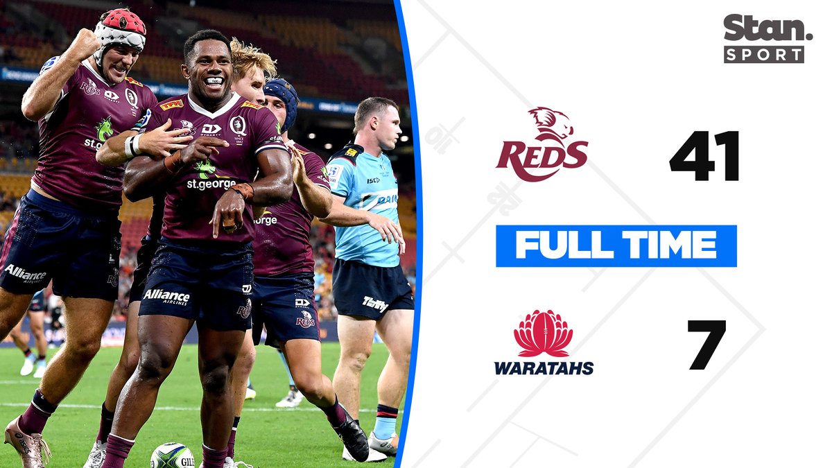 StanSportAU's tweet photo. Red-emption.
Queensland have exacted revenge after last year's clash by dominating the Tahs in the #SuperRugbyAU season opener.
#REDvWAR https://t.co/E46abE4hnb