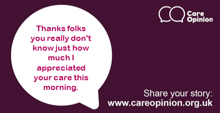 NHSGGC's tweet image. Thanks to CG1964 for sharing their experience at the Minor Injuries Unit at Stobhill. You can read the full story here. bit.ly/2YEuFYm
@angela_oneill1 @nhsggcdon @ashleighi @CareOpinionScot #NHSThankyou #FeedbackFriday #Stobhill