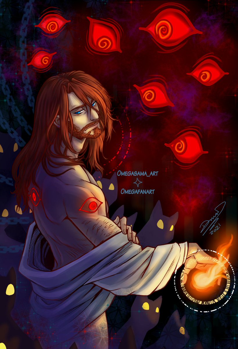 Omegasama_art's tweet photo. Eye See You.

Caled and Beau got more eyes on their bodies... So I drew Caleb. Also cats.

Bad pun title, I'm sorry.
#CriticalRole #criticalrolefanart #CriticalRoleArt #calebwidogast https://t.co/WsG30Vm0Te