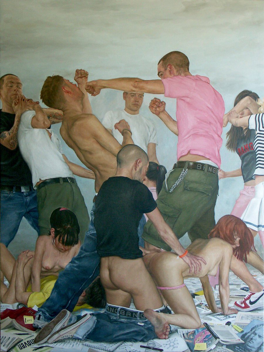 "BANG BANG" (oil on canvas, lifesize-ish, 2006). Private collection.