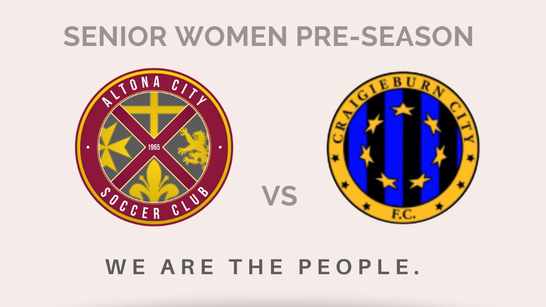 Our Senior Women face Craigieburn City FC for the first of their pre season matches this Sunday. Come along and support our women.
•
Kick off 3pm
HC Kim Reserve, Millers Road, Altona.
•
We are the people.