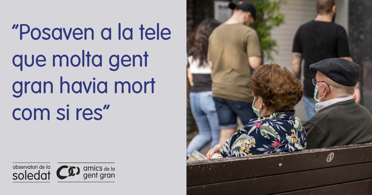 👵 Testimoni d'una persona de 87 anys de la nostra entitat, enquestada per l'informe 'L'impacte de la COVID-19 en el sentiment de soledat no desitjada de les persones grans'. Presentem els resultats el proper dimecres, 24/02.

👉 Inscriu-t'hi! bit.ly/PresentacioImp….