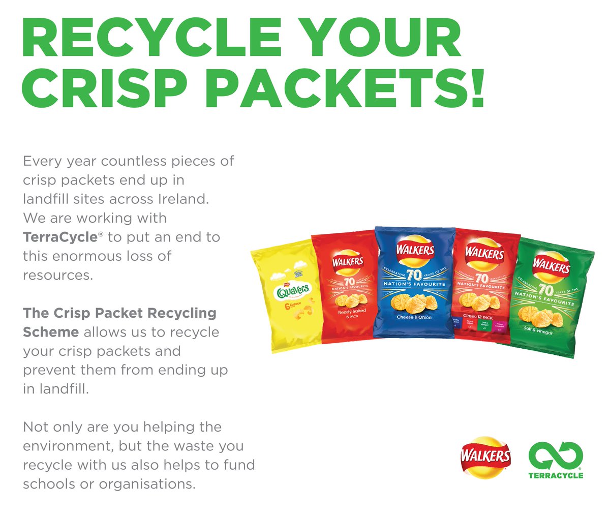 Sonairte's tweet photo. Did you know that Sonairte is a drop-off-point for Terracycle? ♻️

Do your bit for the planet by bringing in your old crisp packets, Pringles cans and biscuit/snack wrappers that would usually go in your black bin and we will send them away to be recycled! https://t.co/2RSklpZuFz