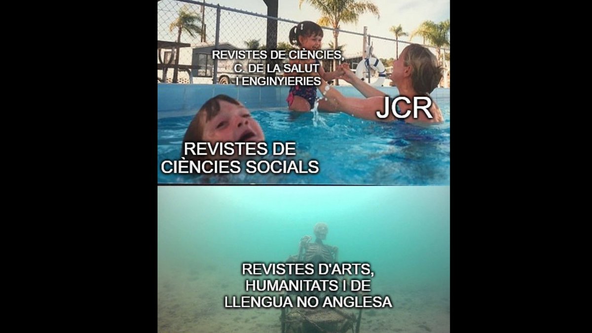 Preparant les sessions de formació pels alumnes de Diferències Individuals del Grau de Psicologia de <a href="/FacPsicoUB/">Psicologia UB</a> sobre #WebofScience, factor d'impacte i #JCR se'ns ha ocorregut aquest #meme 🤣

 #bibliomeme #memebibliotecario