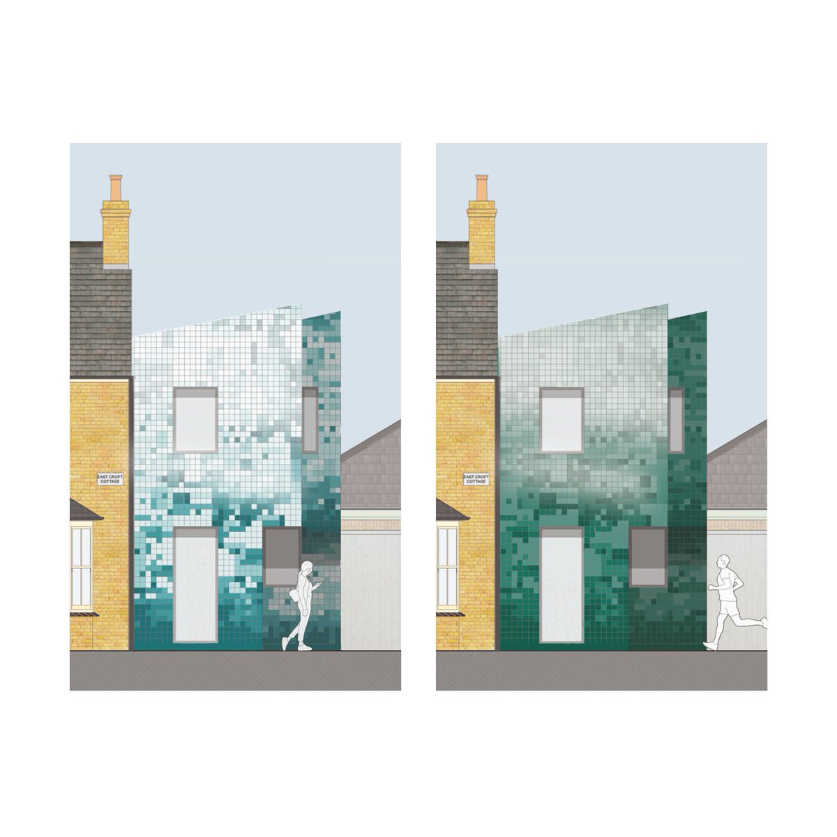 wearebba's tweet image. #wearetesting material and colour options for a side extension to a cottage in a Huntingdonshire Conservation Village. This week we have been exploring a range of finishes including ceramic tiles and timber shingles. #wearebba