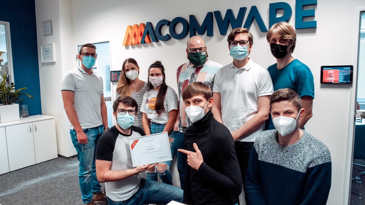 Acomware's tweet photo. Je to doma! V Acomware jsme od loňského října poměřovali své síly s jinými předními CZ/SK agenturami v Retail Readiness výzvě od Google. Výborná práce našich specialistů nám přinesla první místo. Děkujeme! #googlepartners #acomware https://t.co/OpNJchWDaC