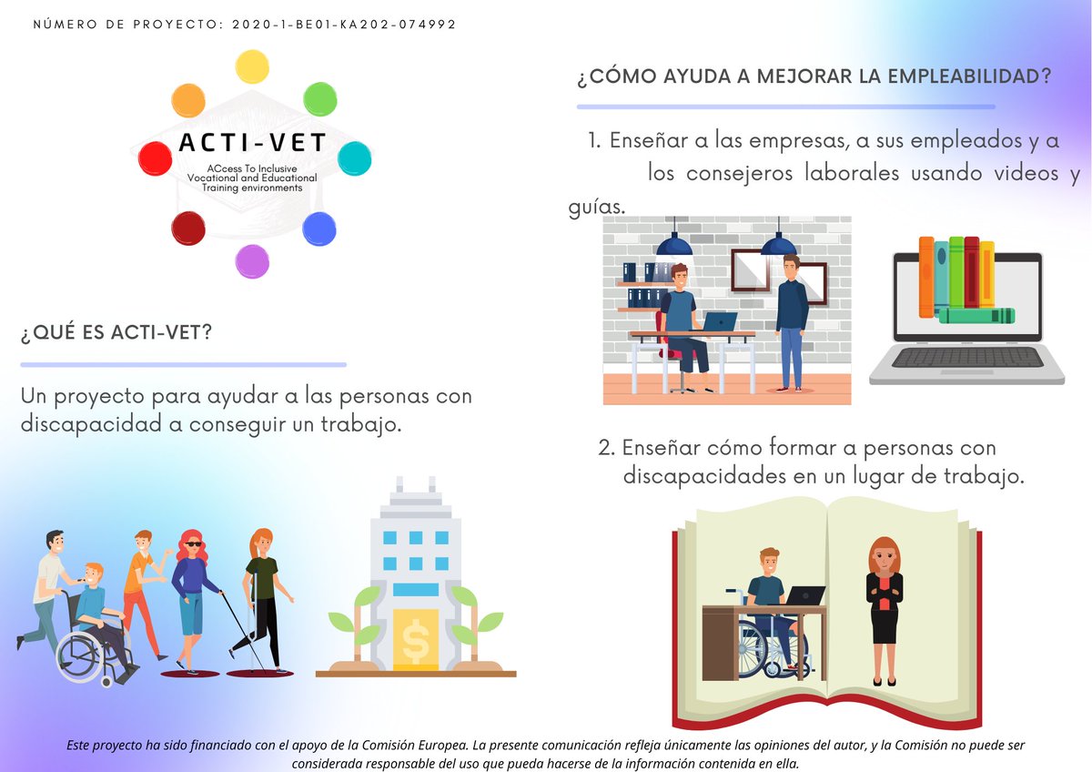 FyGConsultores1's tweet photo. Ya puedes consultar los folletos informativos del proyecto #ACTIVET - Aumentando la empleabilidad de las personas discapacitadas. https://t.co/MBNLFhYjky