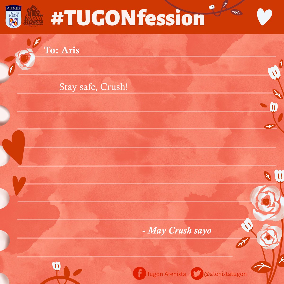 cupidquarantine's tweet photo. Howdy, cupids! Still haven’t received any letter yet? Well, this might be your chance as the delivery of love letters is still in progress! Presented beneath is the seventh series of love letters from your dearest secret admirers! Spread love not virus with #TUGONFession!

(1/6) https://t.co/60CHlMAUts