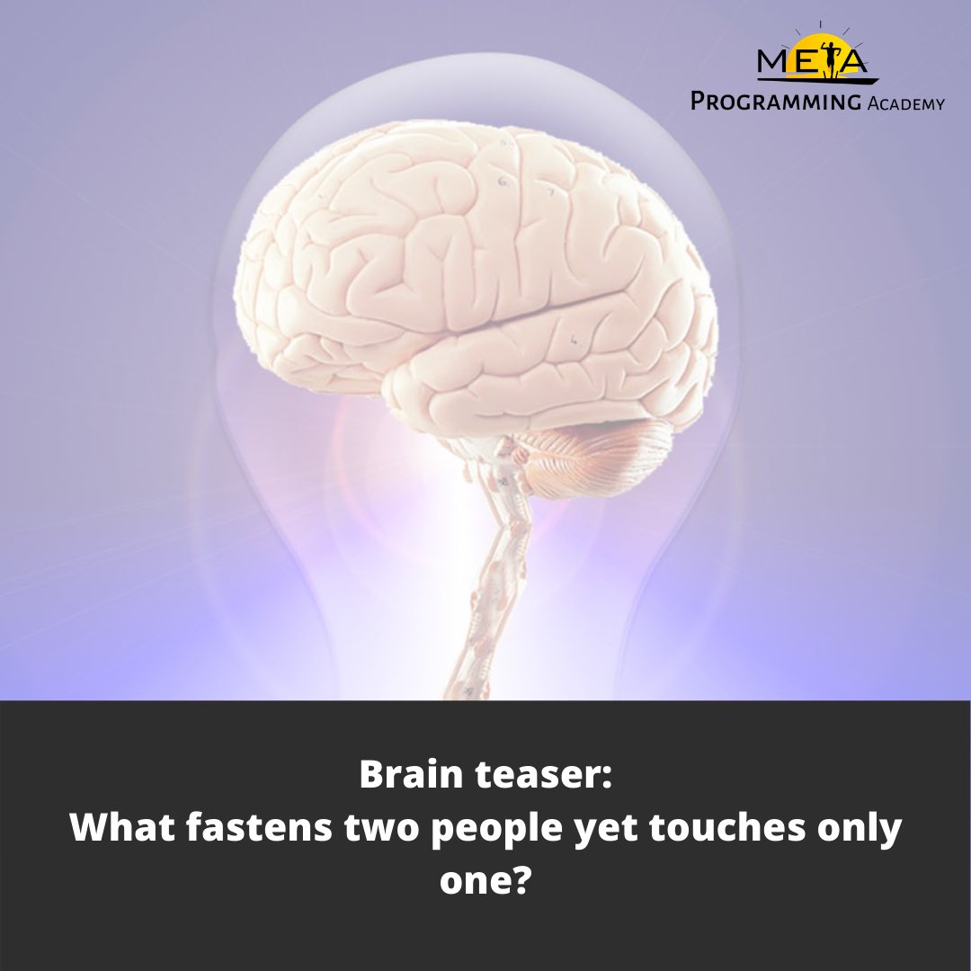 MetaProgAcademy's tweet image. What’s the answer to this brain teaser? Retweet your answer 👇
#Metaprogramming
#MPAcademy
#MetaprogrammingAcademy
#Alternativeeducation
#BrainTeaser
#Brainteasergames
#Brainteaseroftheday
#Brainteaserschallenge