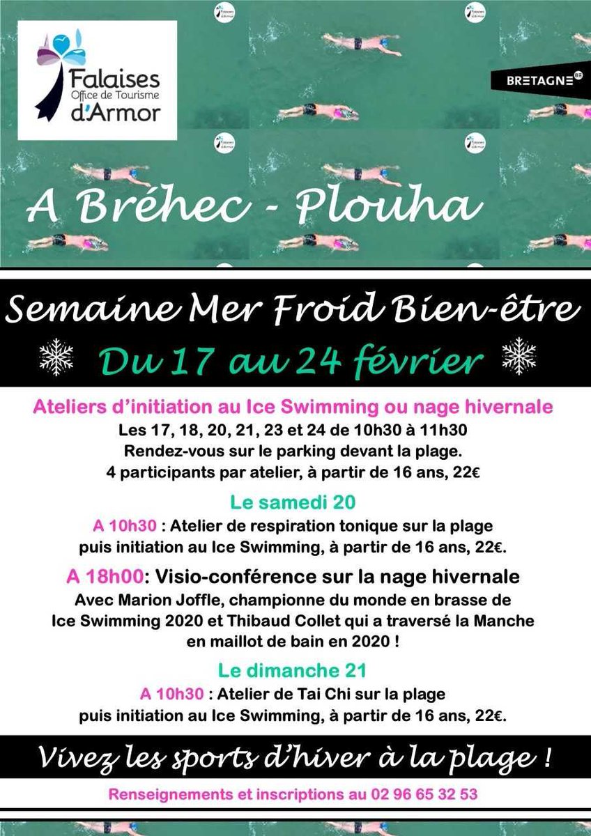 Visio-conférence gratuite exceptionnelle sur le thème des bienfaits de la nage en milieu naturel, ce samedi 20 février à 18h et en live via fb.me/e/29POIoiIc
sur notre page facebook.com/FalaisesdArmor avec deux nageurs hors norme @LeffArmor