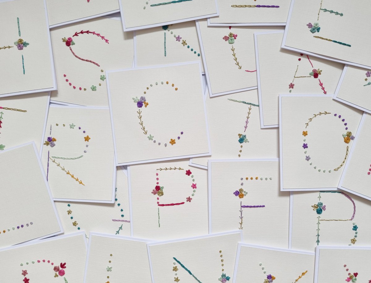CarolineWDesign's tweet photo. Give me a F R I....and a day. What does it spell? My embroidered initial cards are now in my shops.
https://t.co/tuFICOZrca
#elevenseshour #embroideredcard #etsy #fridaymorning https://t.co/x749QACZAF