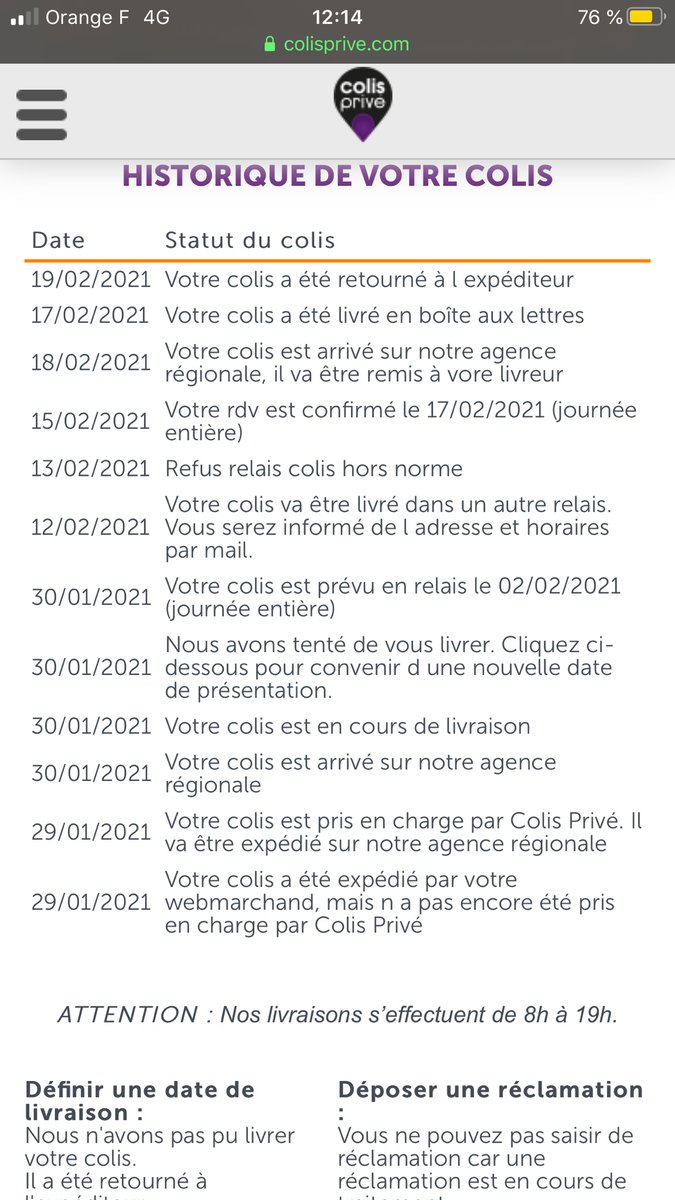 SGZach's tweet photo. @uridesm @Colis_Prive @bjr_colisprive @dgccrf @bjr_colisprive #colisprive mais quelle crédibilité! Le colis est signalé il y quelques jrs en livraison en point relais puis après livré dans ma boîte aux lettres pour qu’après réclamation je trouve : colis retourné à l’expéditeur ! La blague #voleurs #menteurs #malhonnêtes https://t.co/mXkhZJFIvD