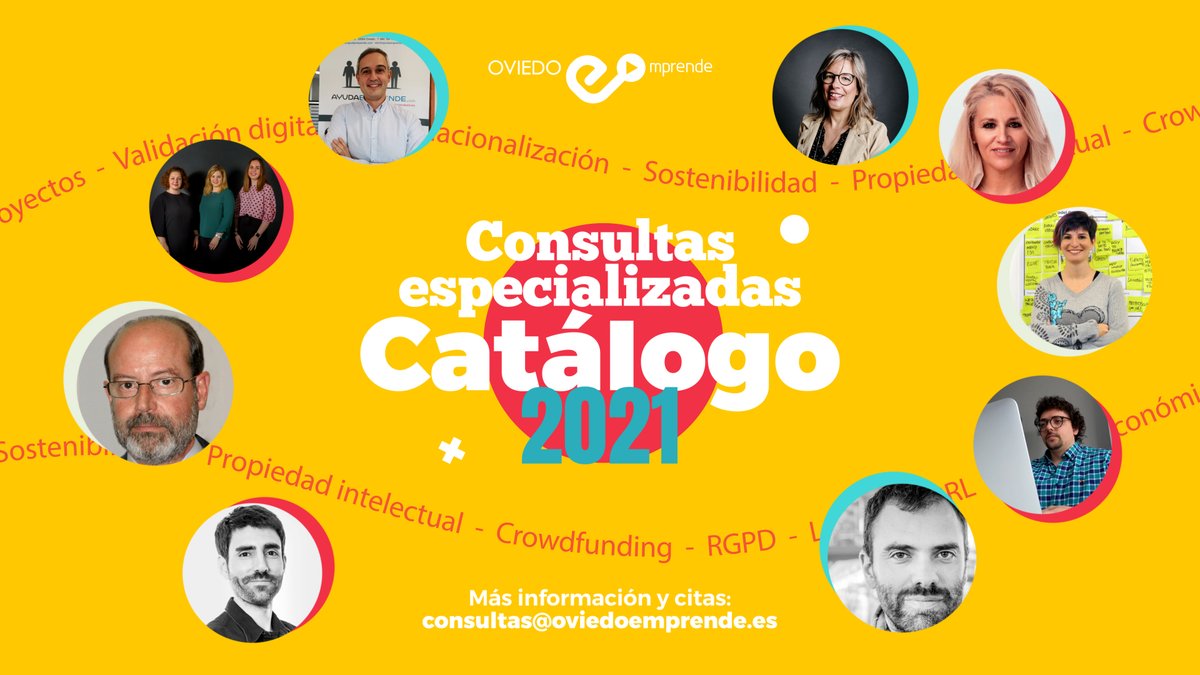Oviedo Emprende (@oviedoemprende) on Twitter photo Te presentamos el catálogo de consultas especializadas de #OVDEmprende de 2021 con
👇
<a href="/ayudaemprende/">EXTERNALIX</a>, #IgnacioCañal, @ALVAREZABOGADO3
#Instamarketing #Dinamet @envirall #RozonaPrevención
<a href="/vanacco/">Valentí Acconcia</a> <a href="/patricia_adalil/">PatriciaGBerruguete</a>
¡Contáctanos!
oviedoemprende.es/actualidad/not…
<a href="/aytoviedo/">@aytoviedo</a> <a href="/TaludEria/">Espacio Talud Eria</a> Te presentamos el catálogo de consultas especializadas de #OVDEmprende de 2021 con
👇
<a href="/ayudaemprende/">EXTERNALIX</a>, #IgnacioCañal, @ALVAREZABOGADO3
#Instamarketing #Dinamet @envirall #RozonaPrevención
<a href="/vanacco/">Valentí Acconcia</a> <a href="/patricia_adalil/">PatriciaGBerruguete</a>
¡Contáctanos!
oviedoemprende.es/actualidad/not…
<a href="/aytoviedo/">@aytoviedo</a> <a href="/TaludEria/">Espacio Talud Eria</a>