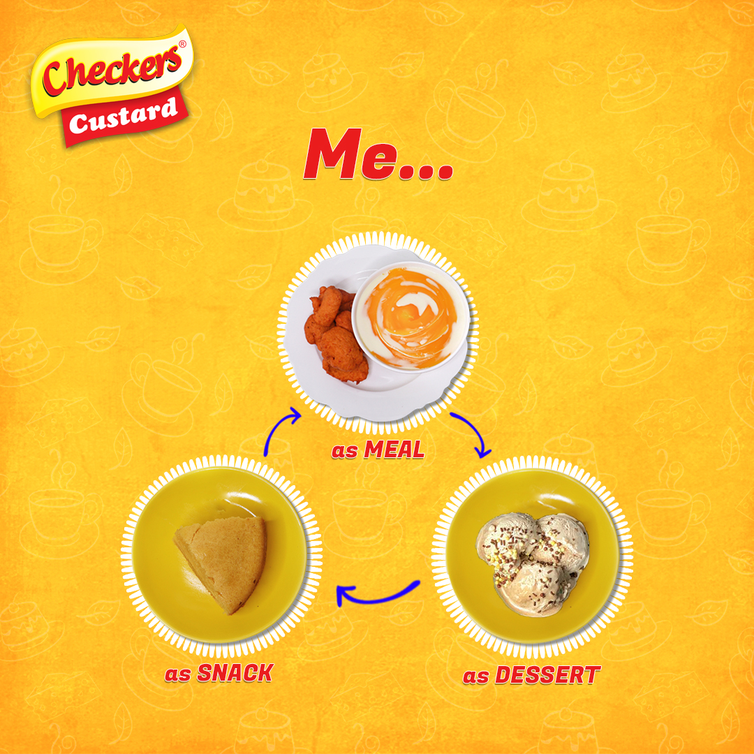 CheckersCustard's tweet photo. Your favorite #checkercustard can be prepared in so many ways - you can have it as a meal with akara, make it into a snack i.e. cake or into a dessert like ice cream.
Versatile #checkerscustard can be has however you like it!
Which one would you prefer?
#goforrealcustard https://t.co/i2JF0bu4sh