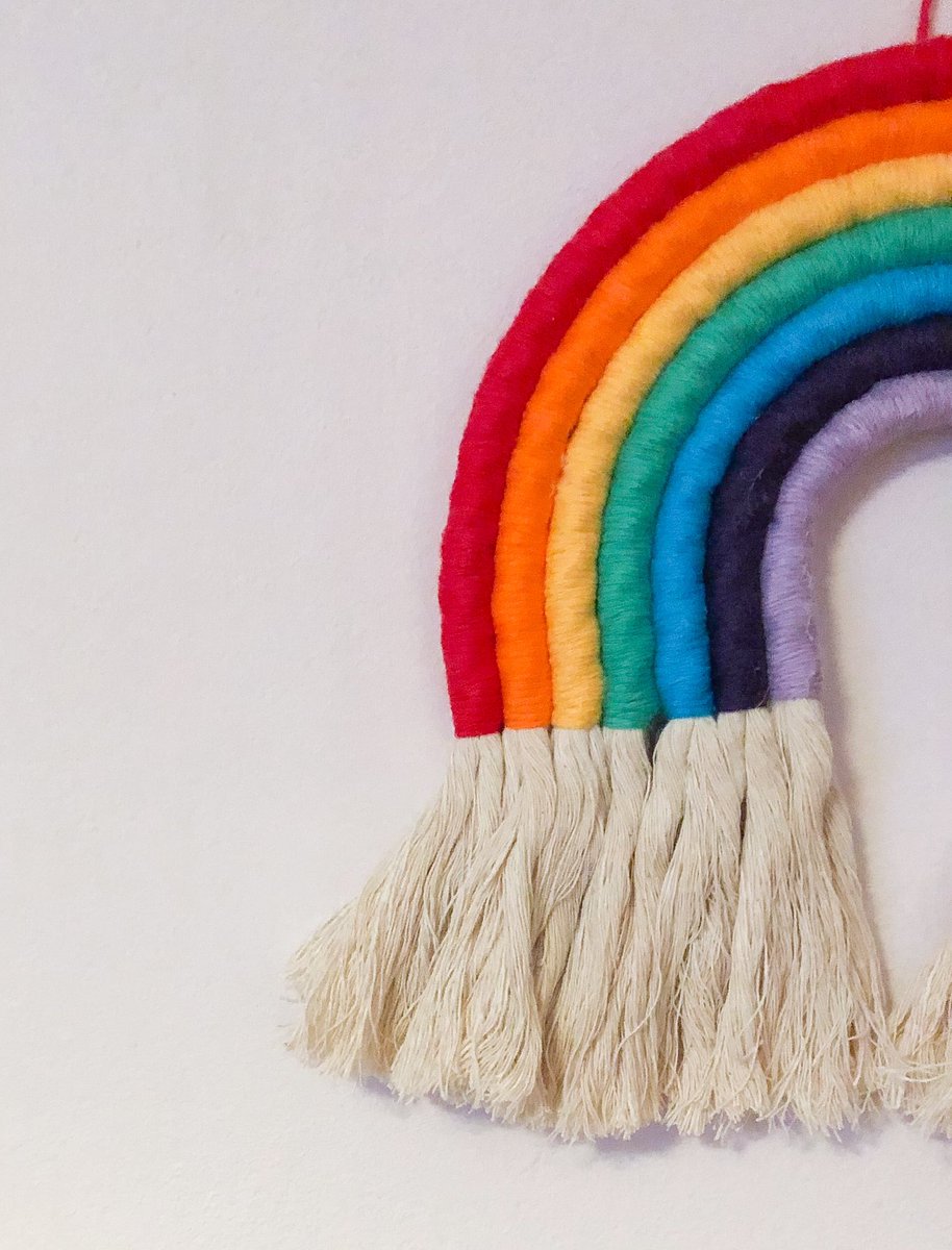 My traditional 7-coloured #rainbow wall hanging is now available in 2 sizes; 5” x 5” or 7.5” x 8”. 

Smaller rainbow fits in a letterbox parcel. 

etsy.me/3lofZq6

#elevenseshour #giftideas #letterboxgift