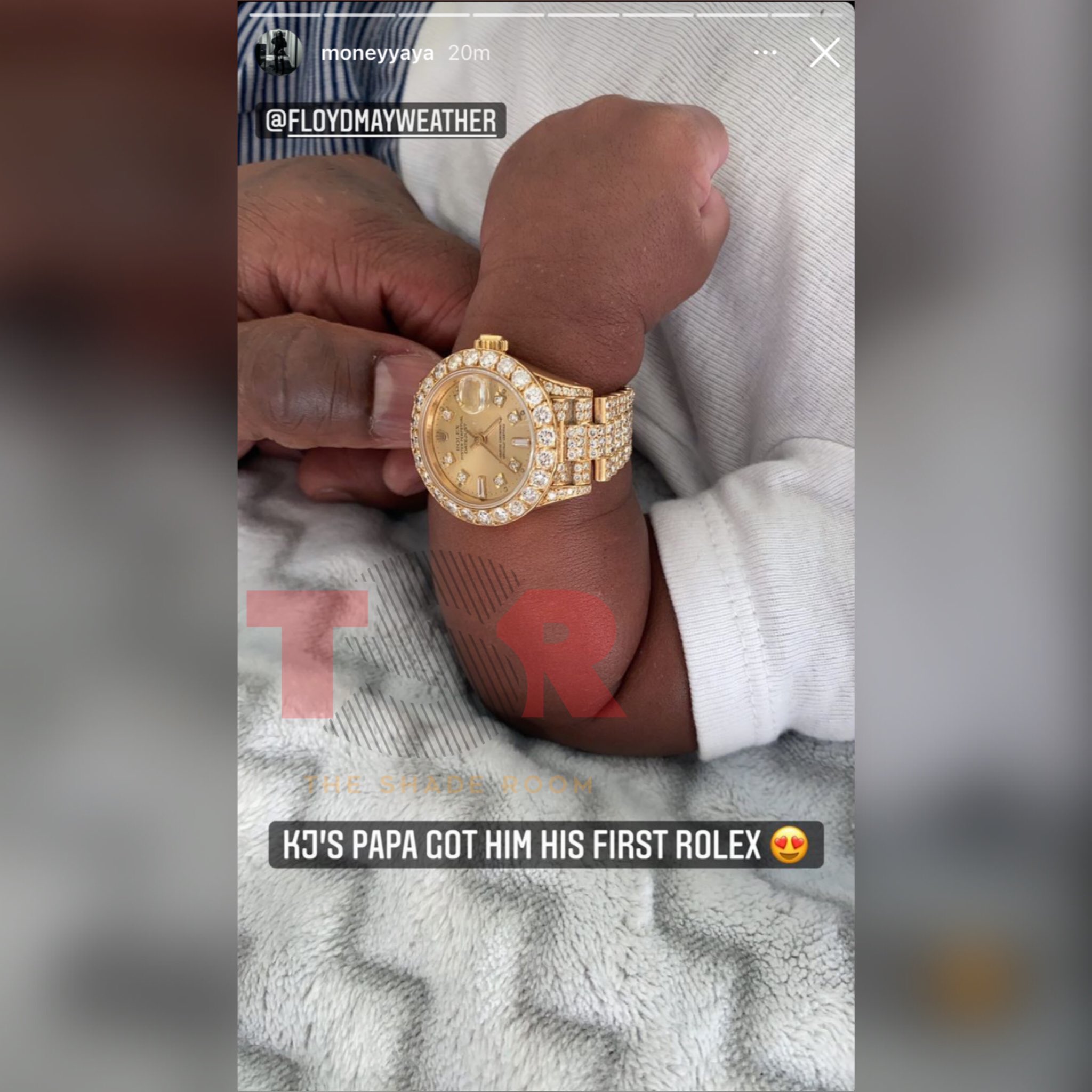 MMA India on X Floyd Mayweather Buys His Infant Grandson A Diamond Encrusted ROLEX Boxing https t dSBWtouz2Q X